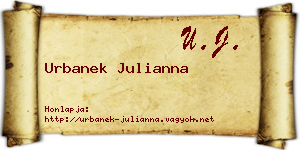 Urbanek Julianna névjegykártya